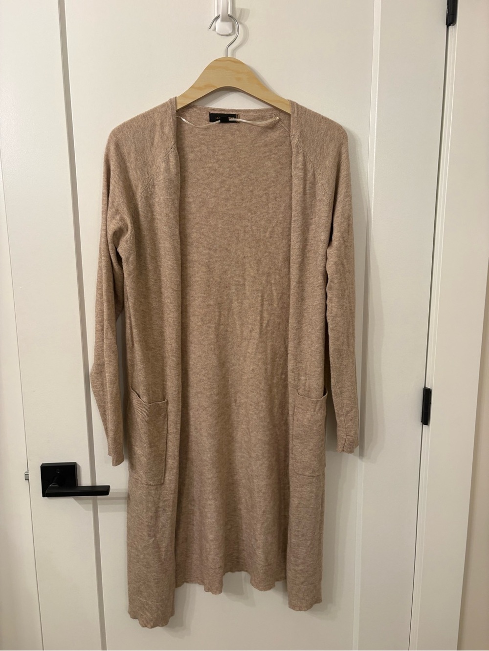 Love Tree Long Open-Front Cardigan Sweater - Taupe